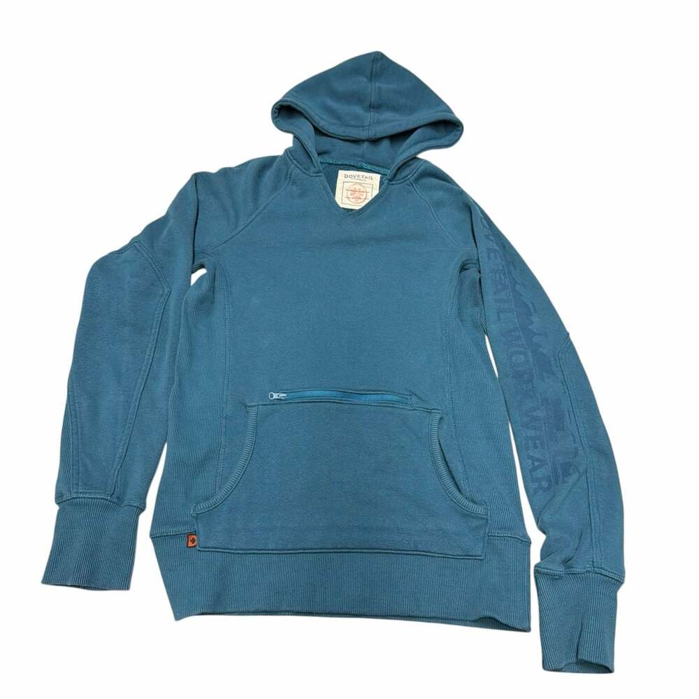 Dovetail Workwear Womens Anna Pullover Hoodie Teal Blue Medium
